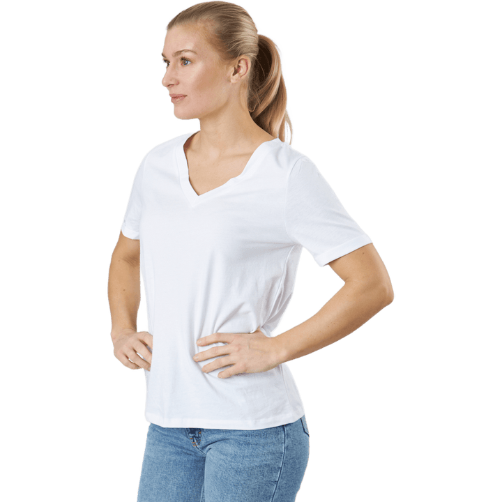 Pcria Ss V-neck Solid Tee  Bc Bright White