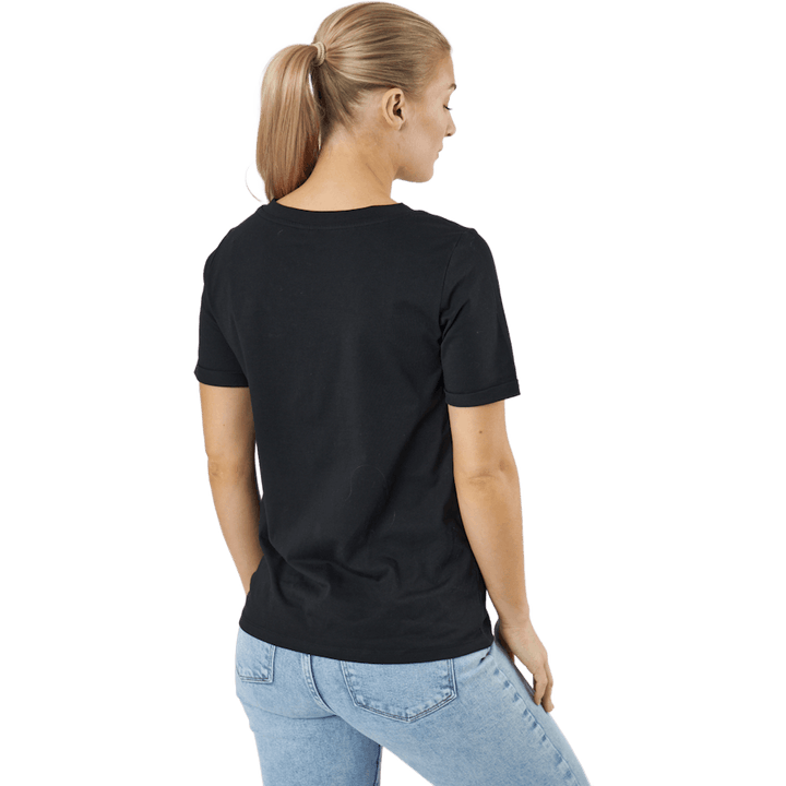 Pcria Ss V-neck Solid Tee  Bc Black