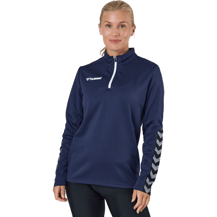 Hmlauthentieke Sweatshi met halve rits Marine