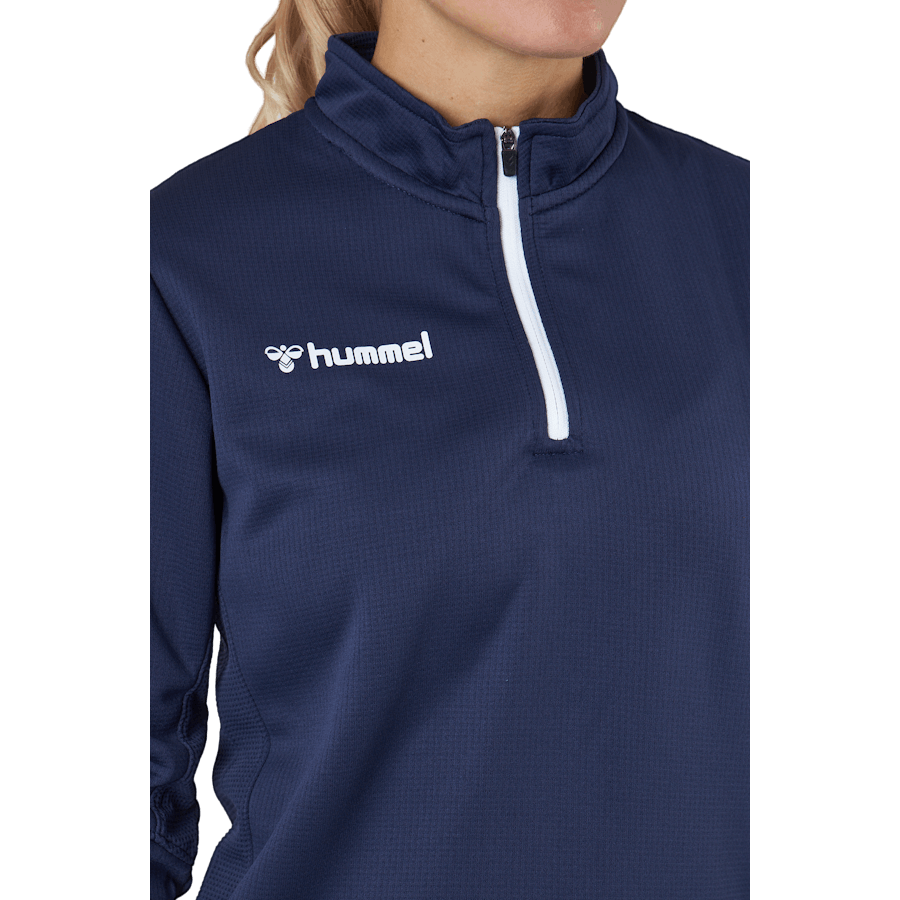Hmlauthentieke Sweatshi met halve rits Marine