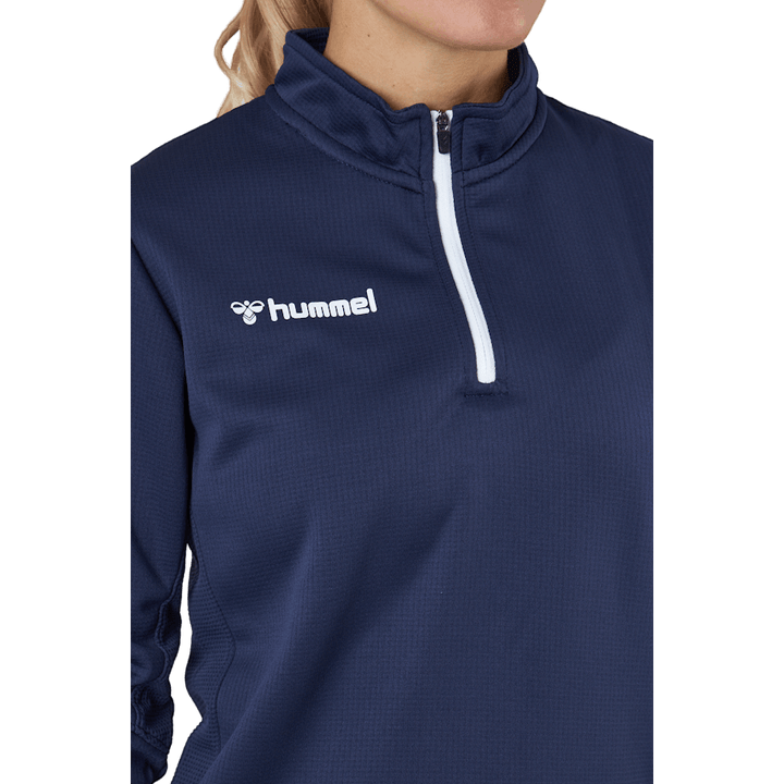Hmlauthentieke Sweatshi met halve rits Marine