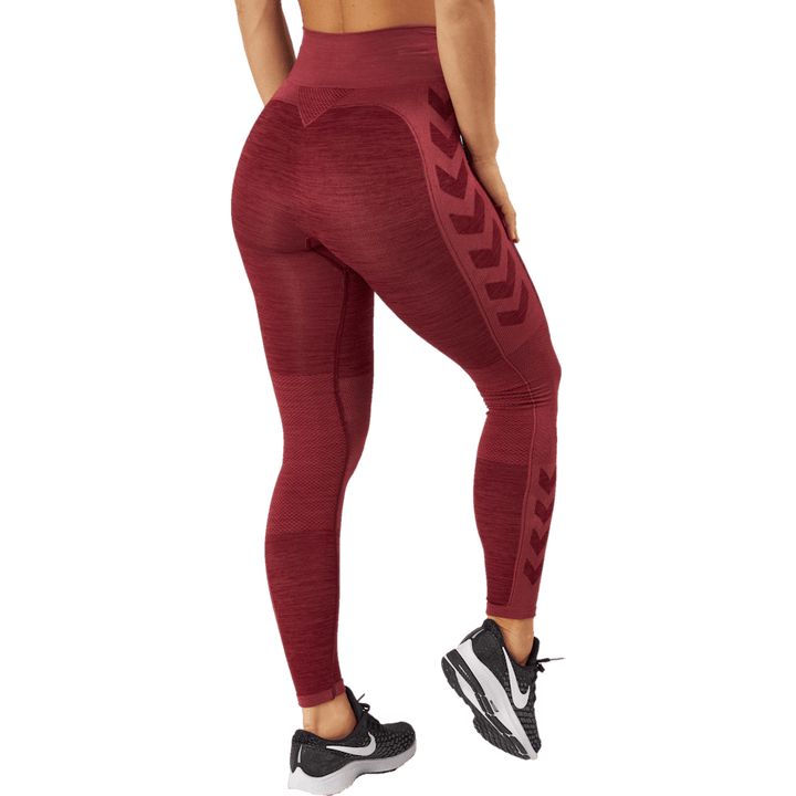 Hmlclea Seamless Mid Waist Tig Cabernet/apple Butter Melange