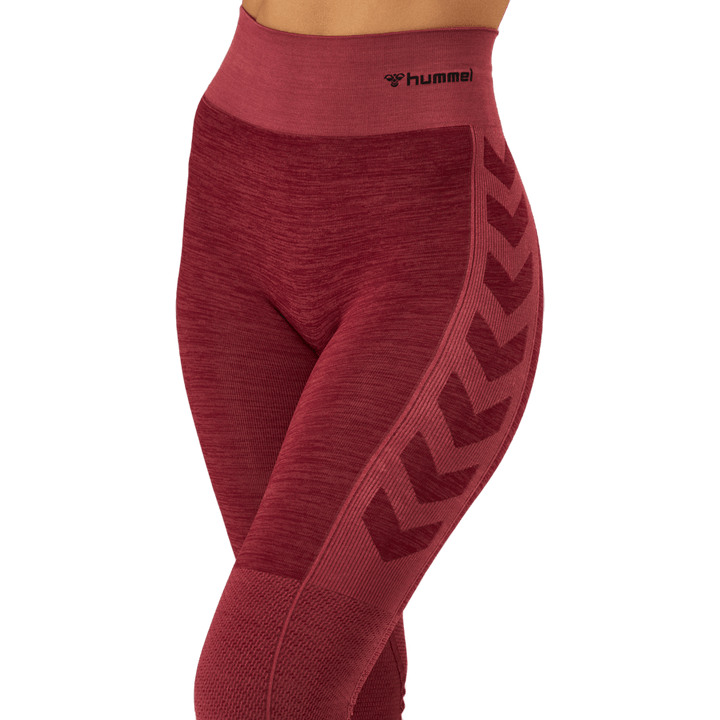 Hmlclea Seamless Mid Waist Tig Cabernet/apple Butter Melange