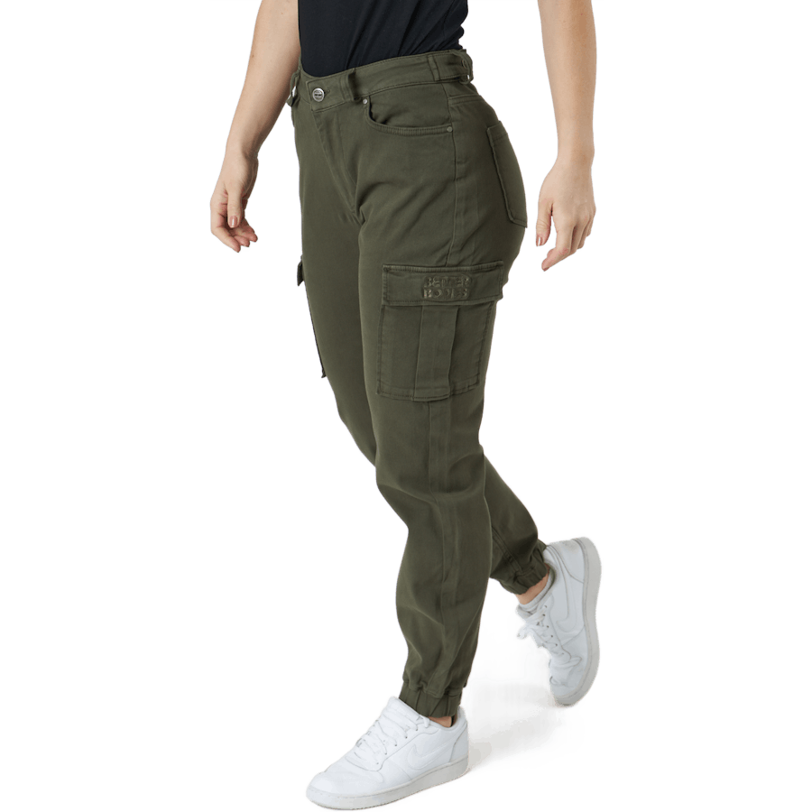 Pantaloni Cargo verde lavato