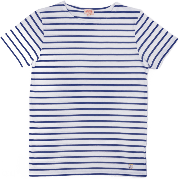 Svītrains Breton krekls "hoëdic" Balts/ Karaliski zils