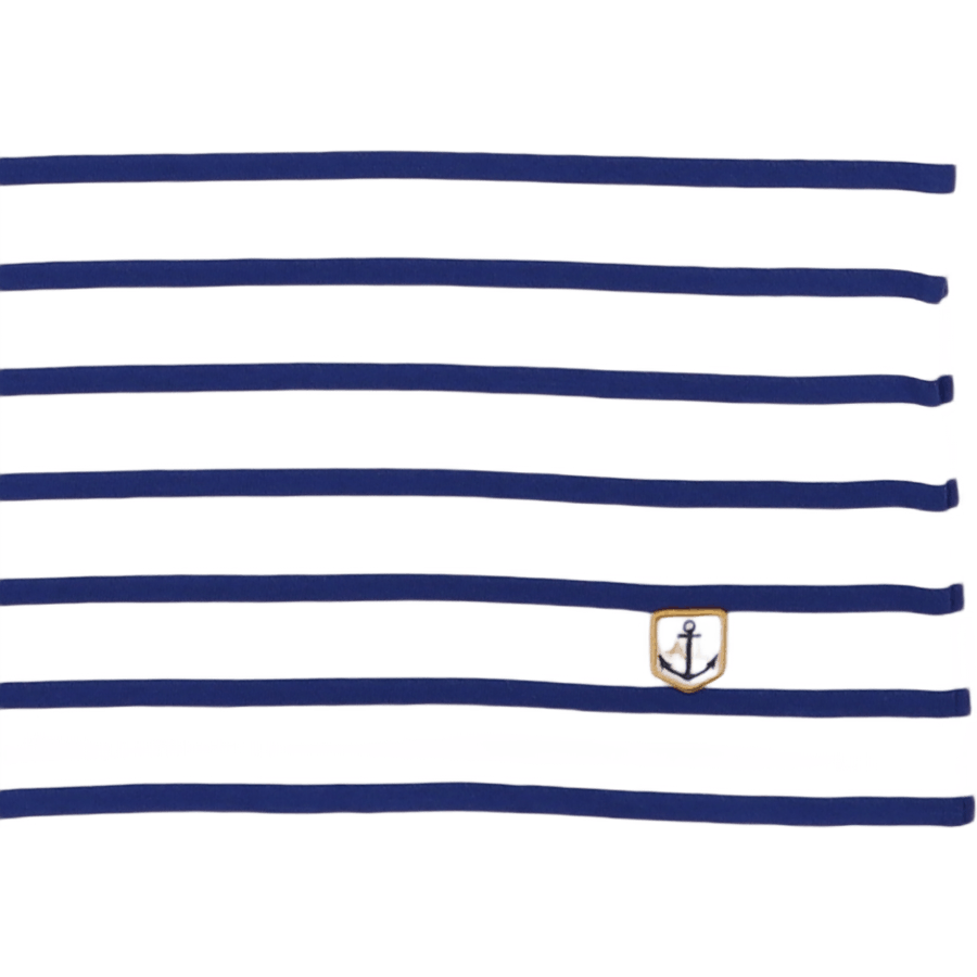 Svītrains Breton krekls "hoëdic" Balts/ Karaliski zils