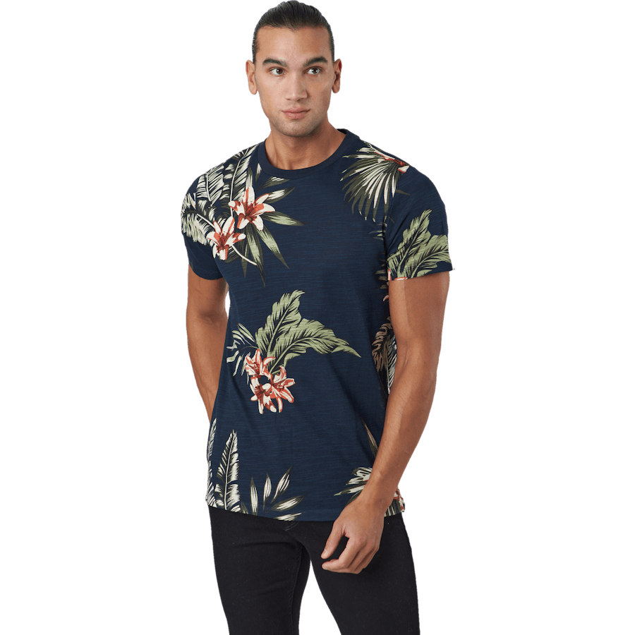Jprblatropic Aop Ss Tee Crew N Navy Blazer
