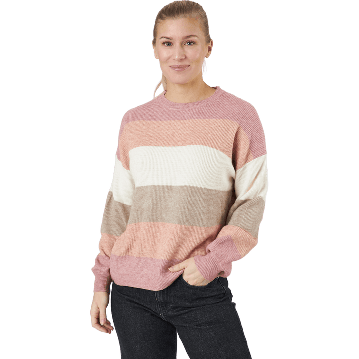 Onlatia L/s Stripe Pullover Kn Dusty Rose