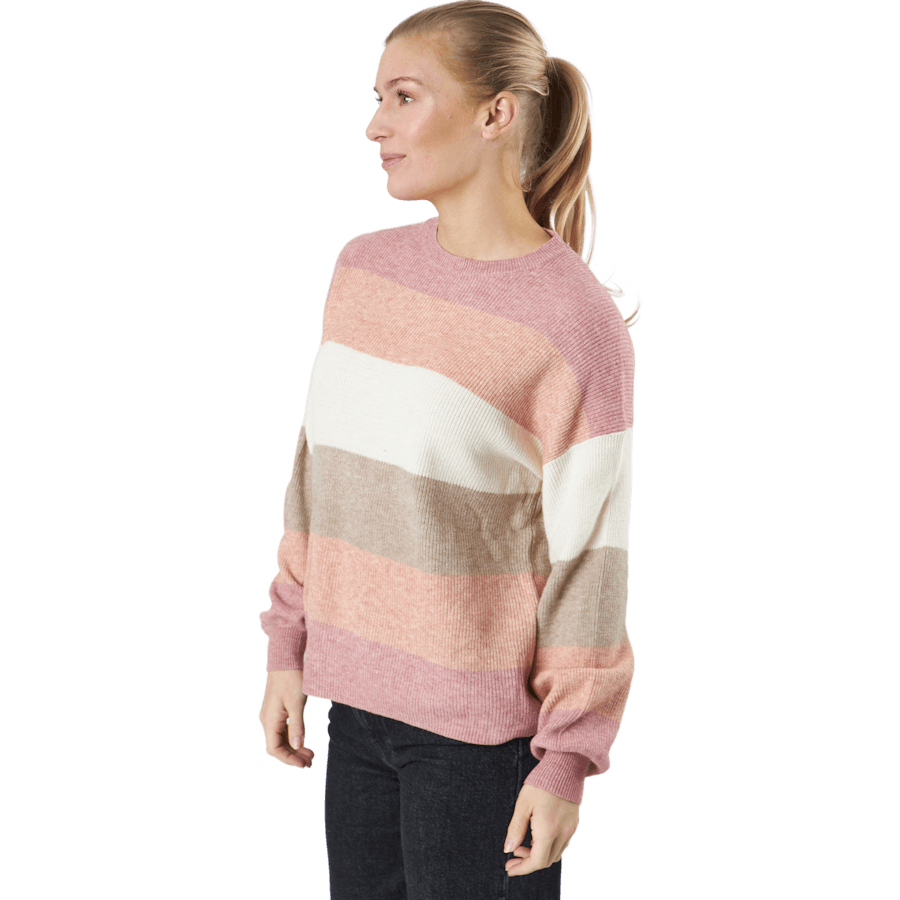 Onlatia L/s Stripe Pullover Kn Dusty Rose