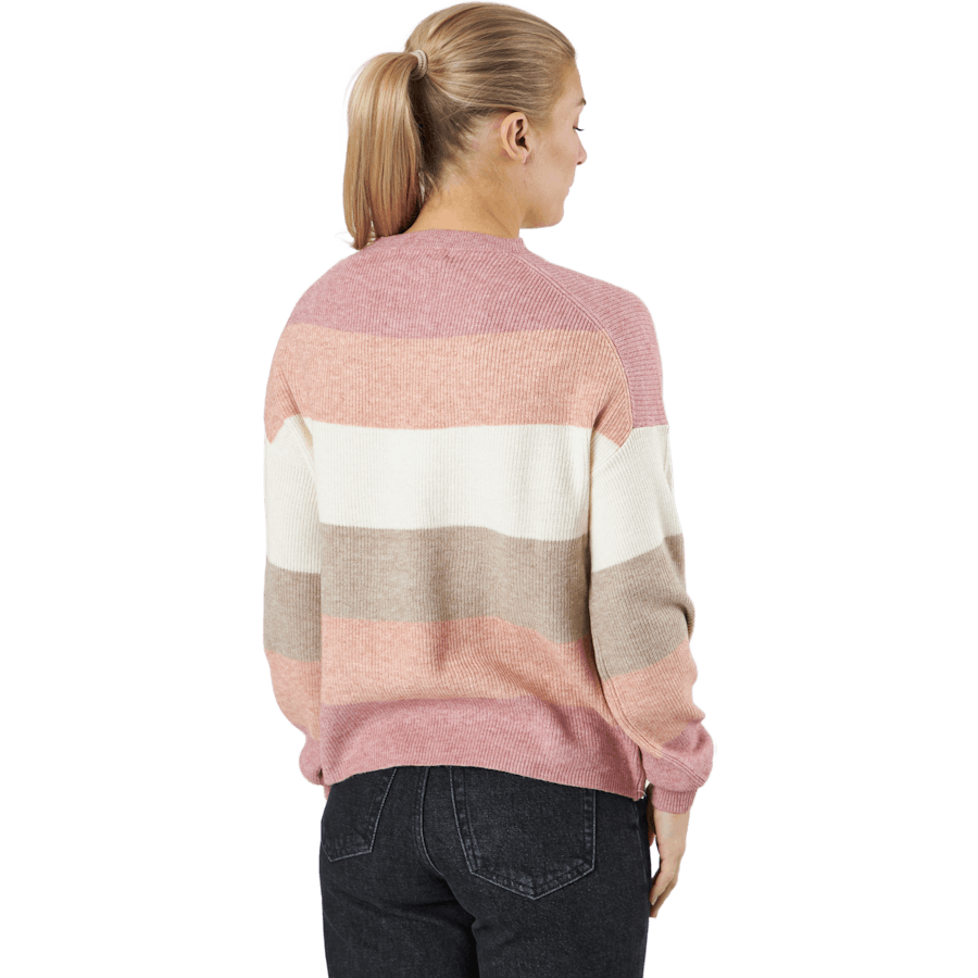 Onlatia L/s Stripe Pullover Kn Dusty Rose