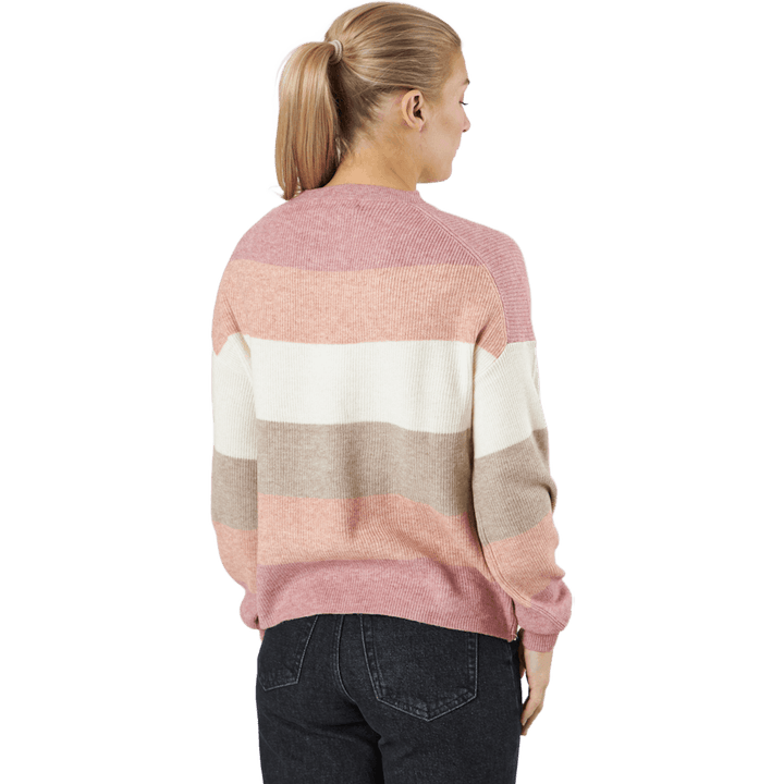 Onlatia L/s Stripe Pullover Kn Dusty Rose