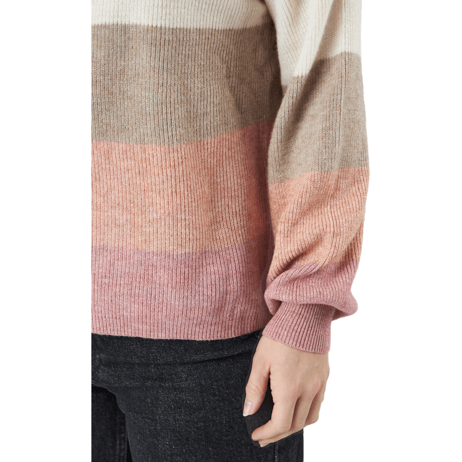 Onlatia L/s Stripe Pullover Kn Dusty Rose