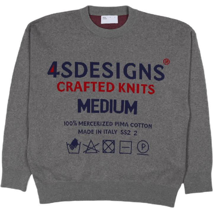 Knit Size-tag Crewneck Grey Wi
