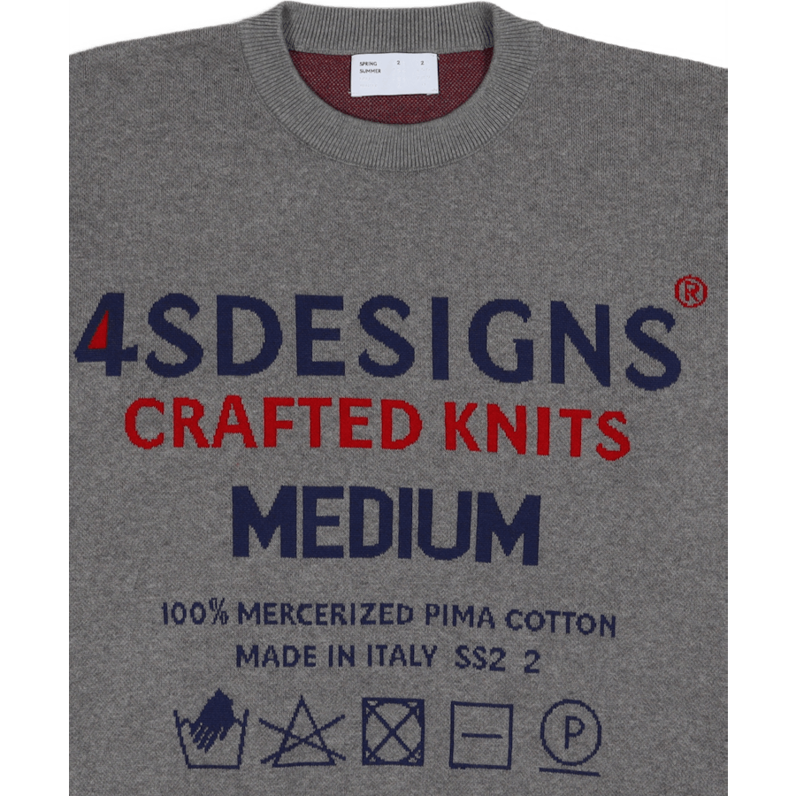 Knit Size-tag Crewneck Grey Wi