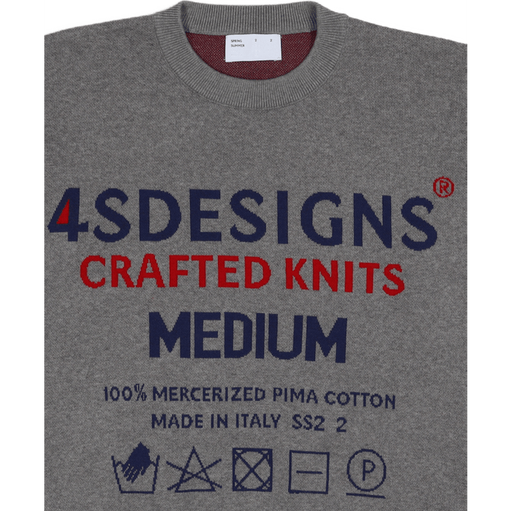 Knit Size-tag Crewneck Grey Wi