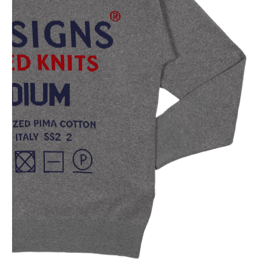 Knit Size-tag Crewneck Grey Wi