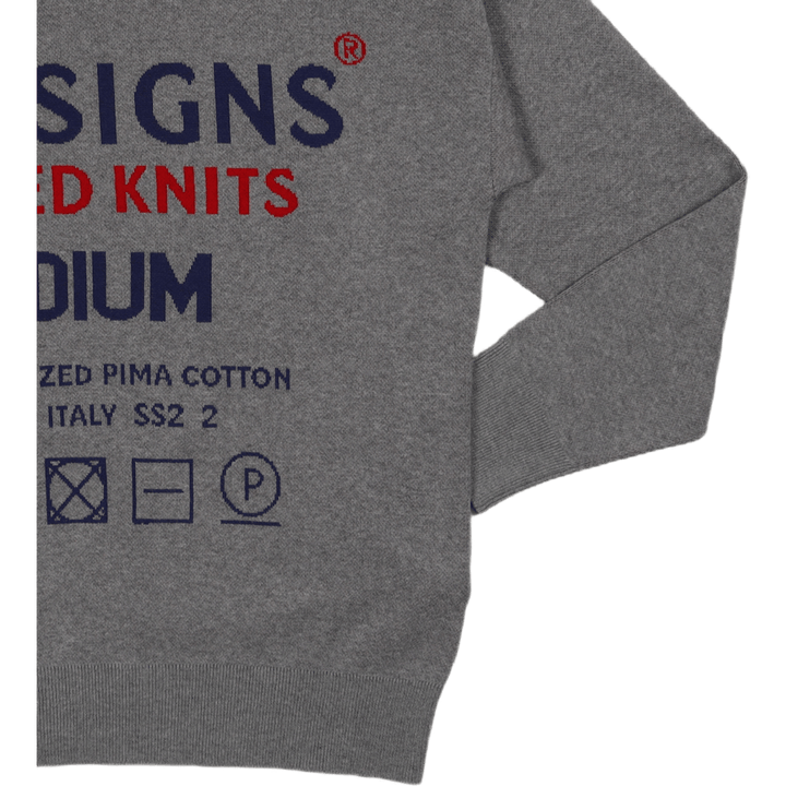 Knit Size-tag Crewneck Grey Wi