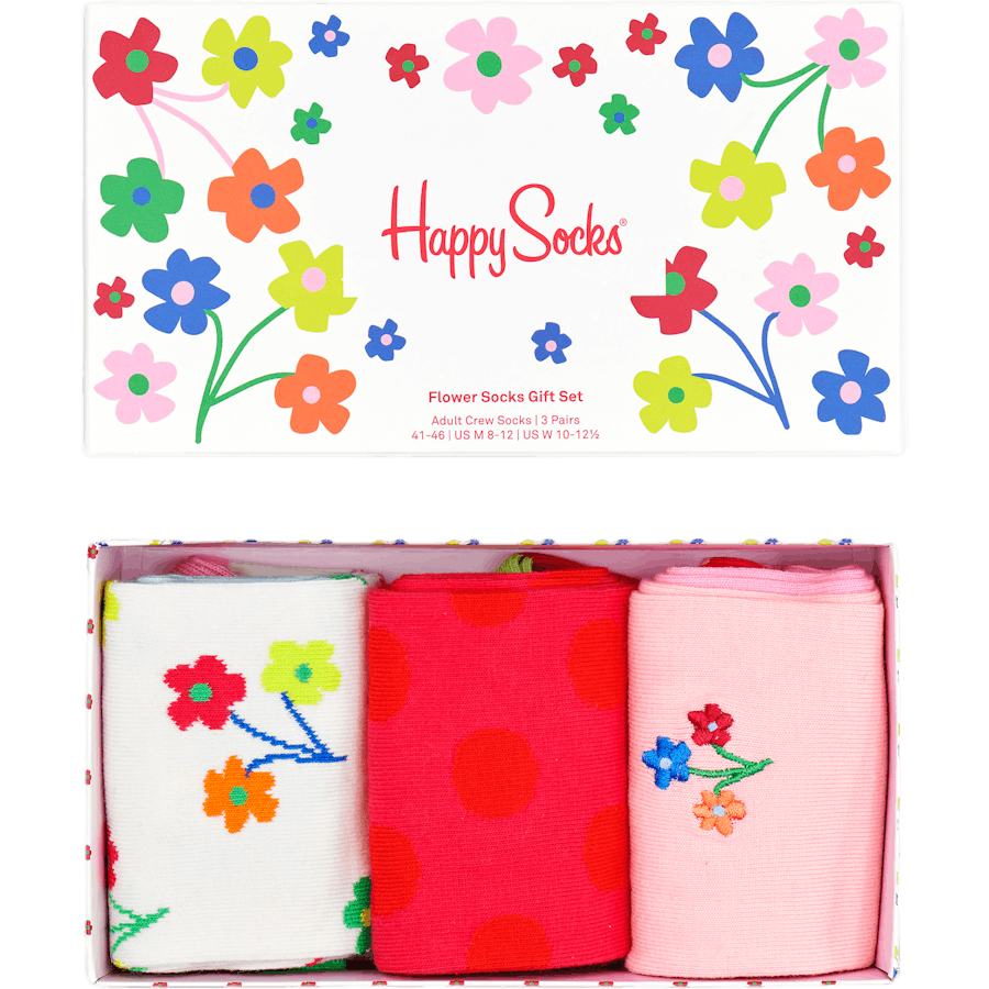 Set regalo di 3 calzini a fiori 3300