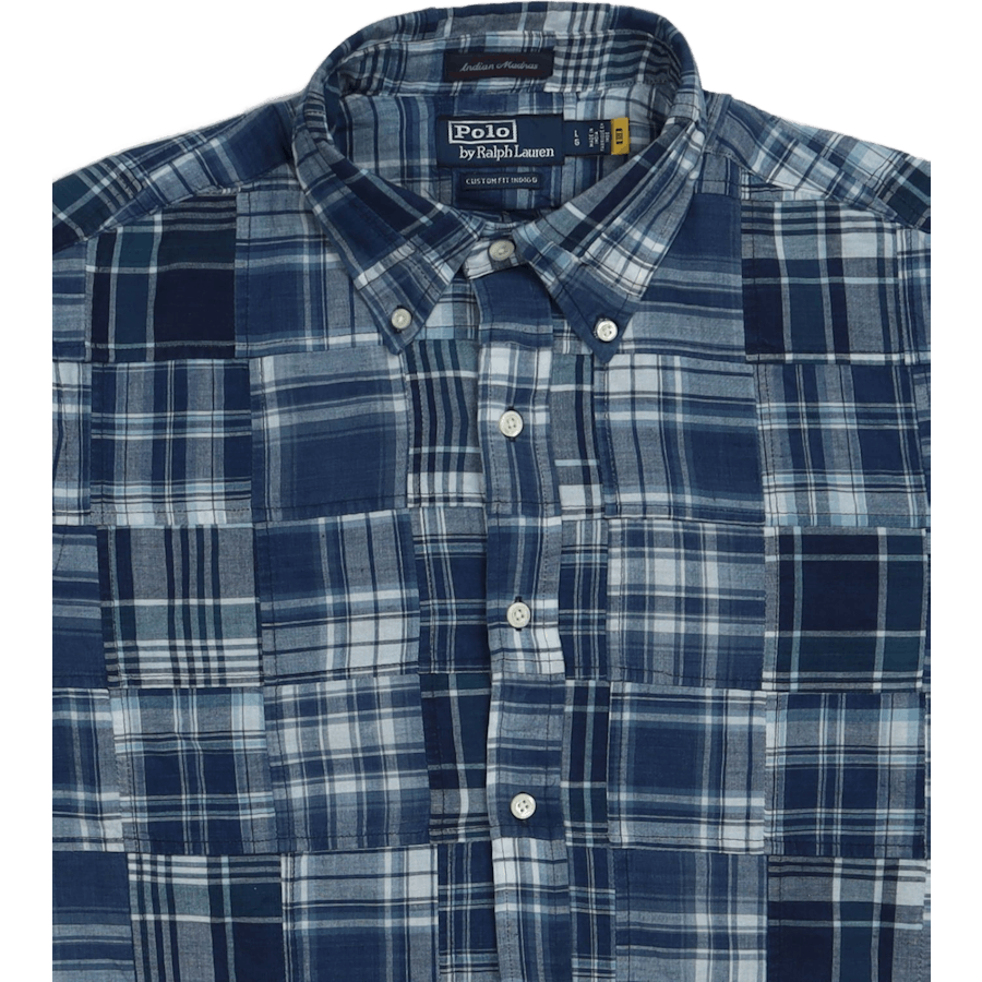 Camicia Madras Indigo Patchwork 5633 Blu Madras Patchwork dal taglio personalizzato