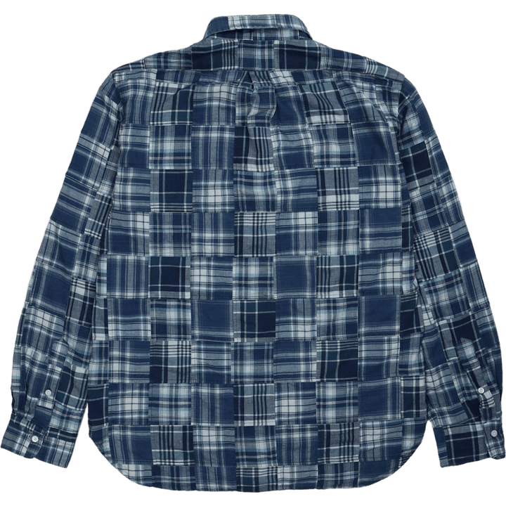 Camicia Madras Indigo Patchwork 5633 Blu Madras Patchwork dal taglio personalizzato