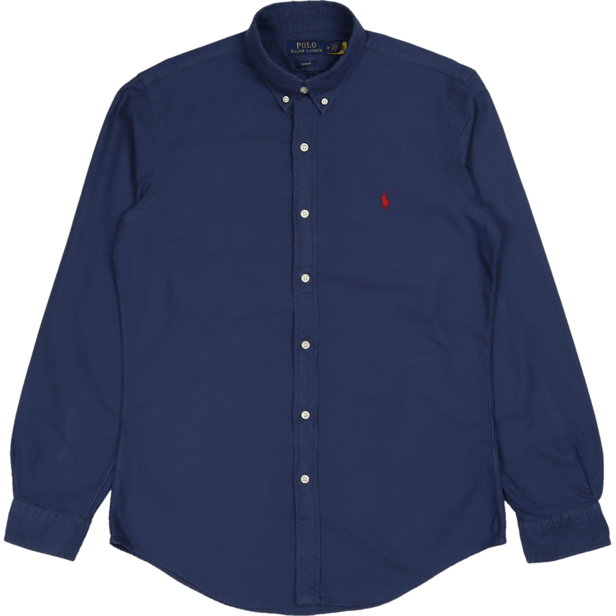 Slim Fit Garment-Dyed Oxford Shirt Light Navy