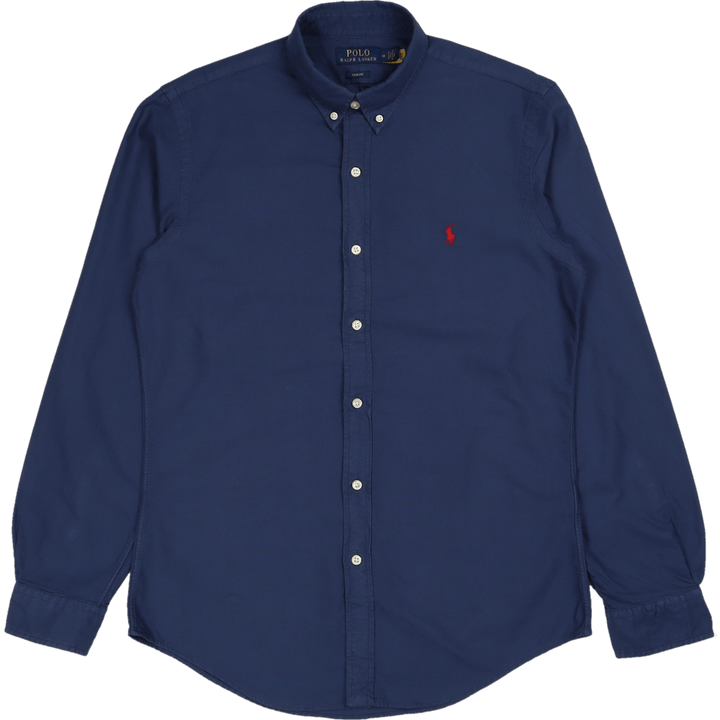 Slim Fit Garment-Dyed Oxford Shirt Light Navy