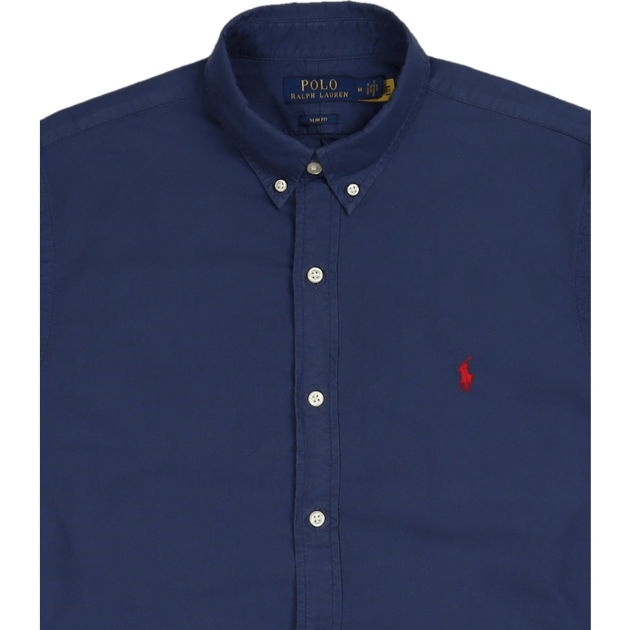 Slim Fit Garment-Dyed Oxford Shirt Light Navy