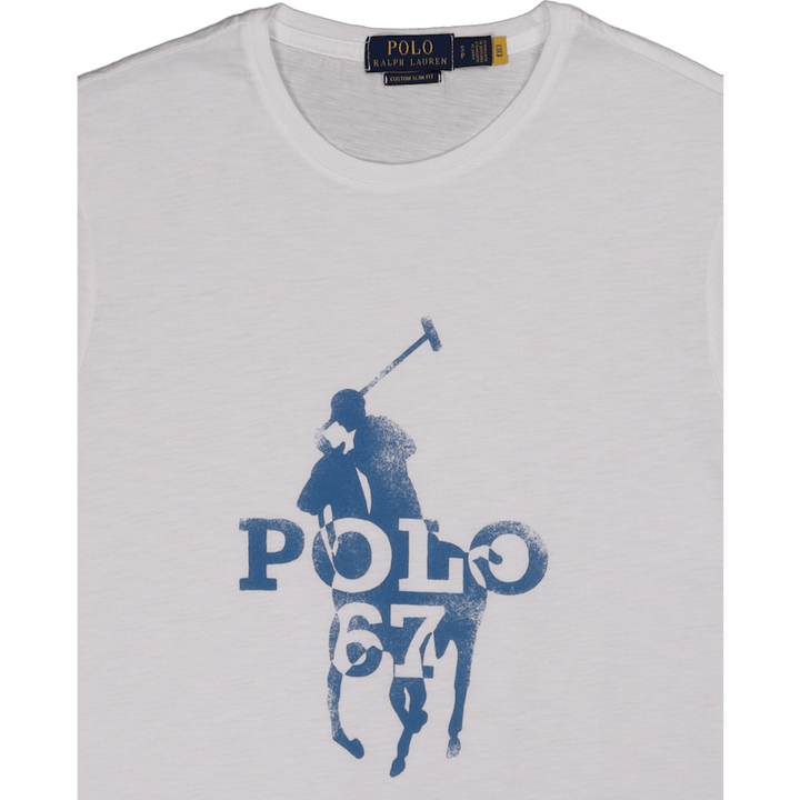 Individuelles Slim Fit T-Shirt mit großem Pony-Logo Weiß