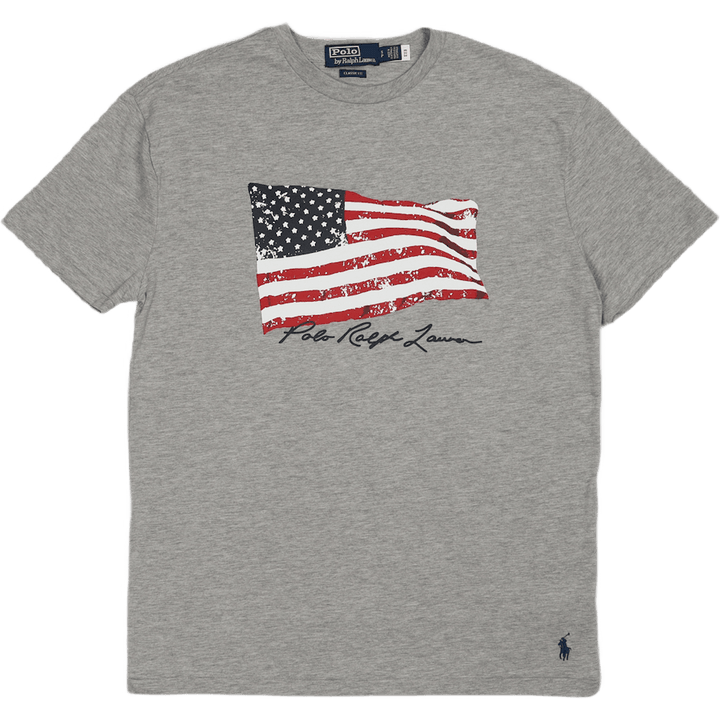 Tričko Classic Fit s americkou vlajkou Andover Heather
