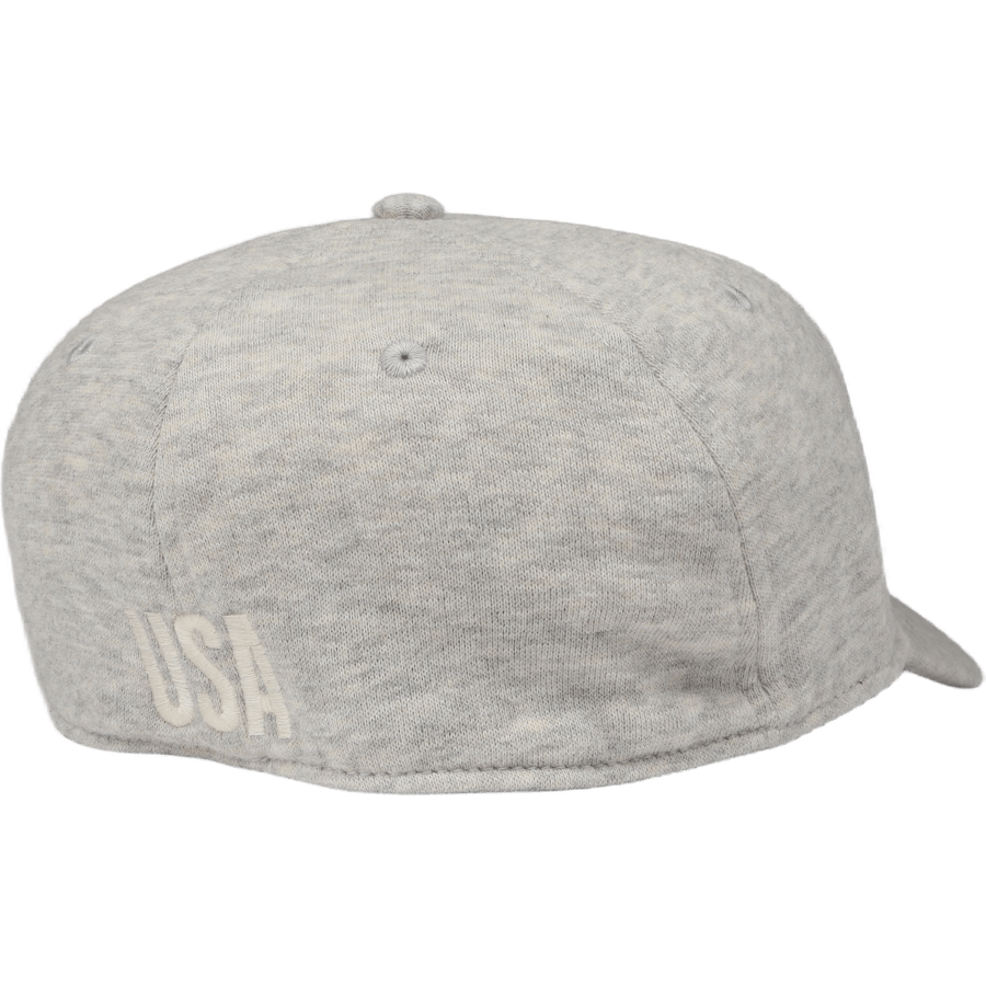 Logo Fleece Fitted Ball Cap Light Sport Heather
