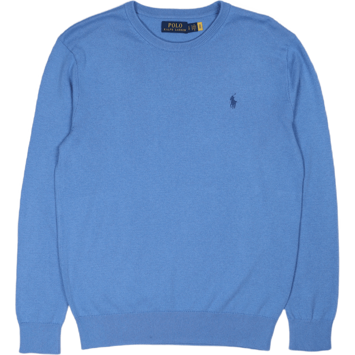 Maglione girocollo in cotone e cachemire Harbor Island Blue