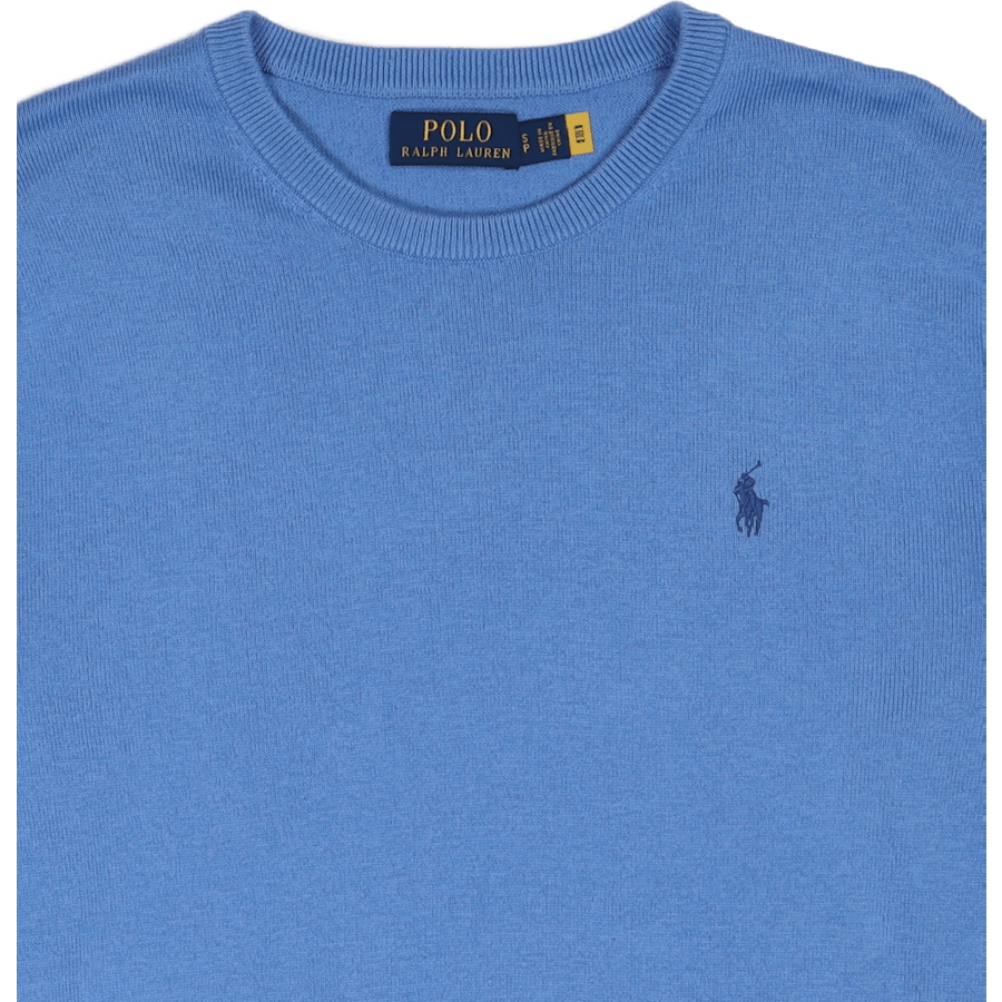 Maglione girocollo in cotone e cachemire Harbor Island Blue