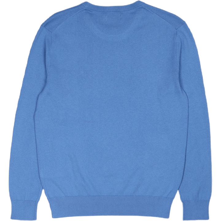 Maglione girocollo in cotone e cachemire Harbor Island Blue