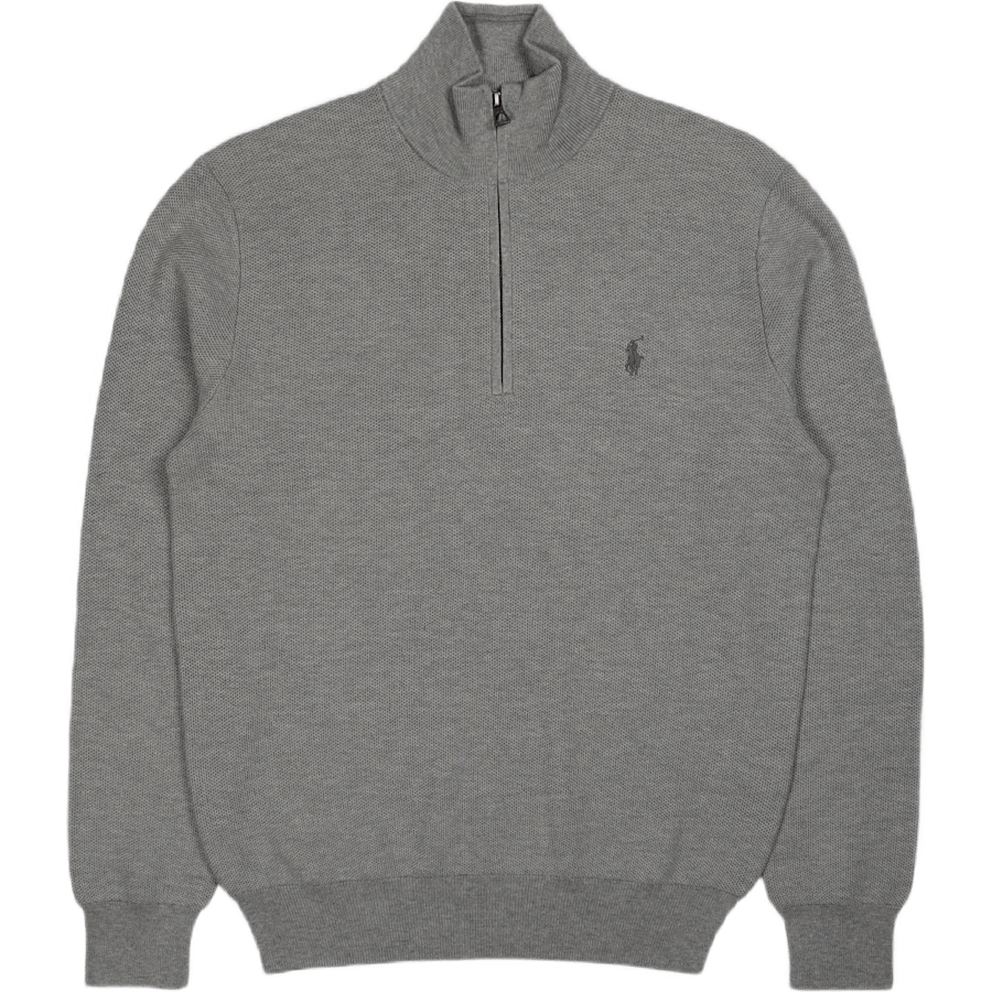 Mesh-Knit Cotton Quarter-Zip Sweater Andover Heather