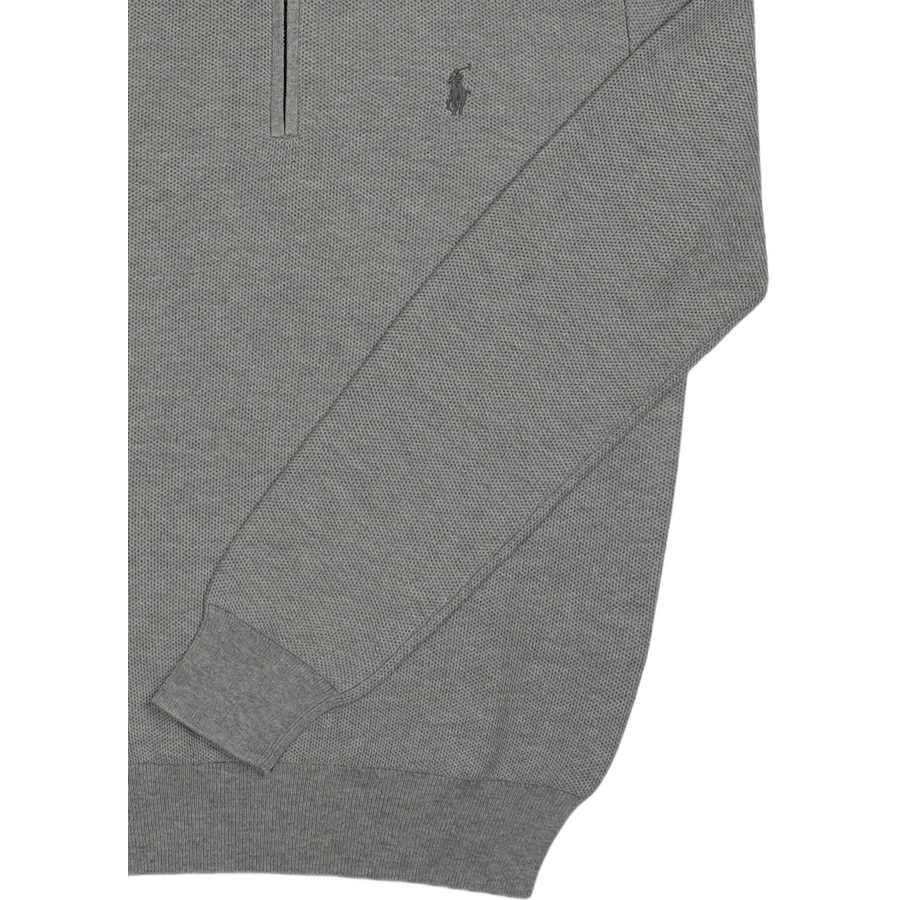 Mesh-Knit Cotton Quarter-Zip Sweater Andover Heather