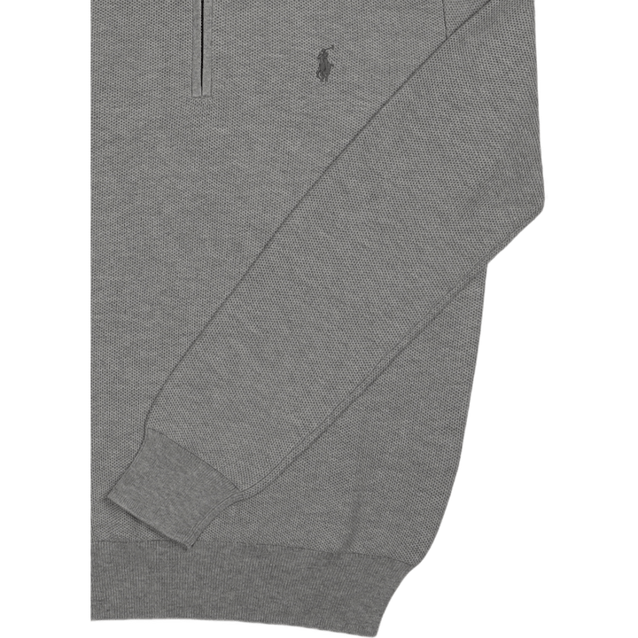 Mesh-Knit Cotton Quarter-Zip Sweater Andover Heather