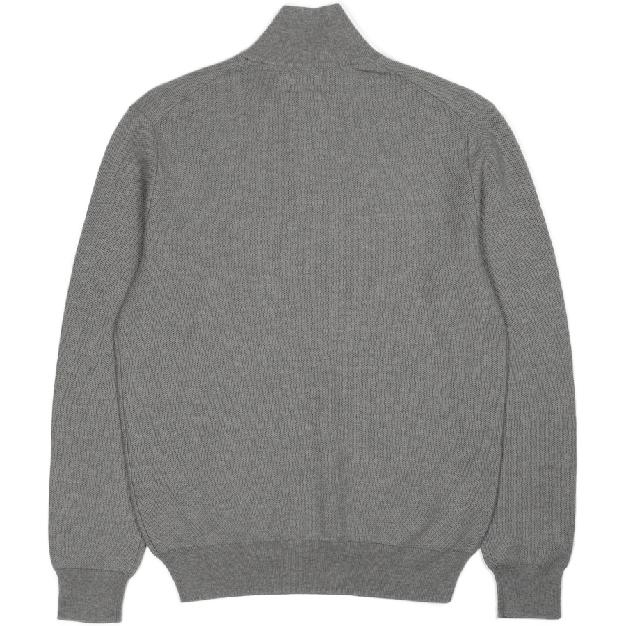 Mesh-Knit Cotton Quarter-Zip Sweater Andover Heather