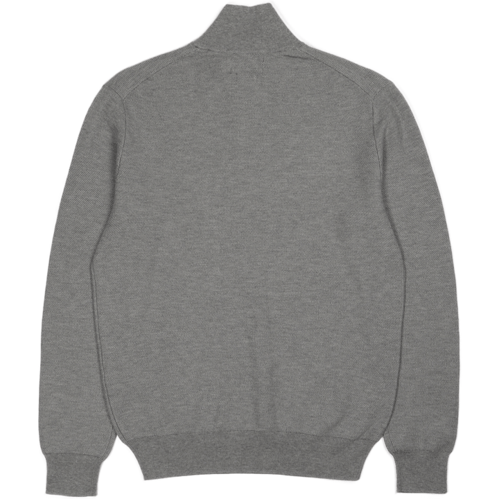 Mesh-Knit Cotton Quarter-Zip Sweater Andover Heather