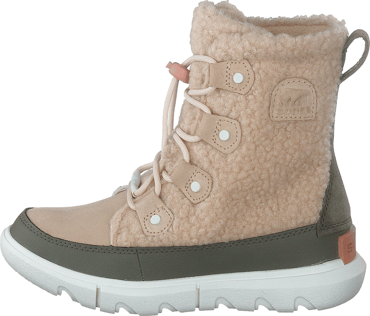 Youth Sorel Explorer Cozy Nova Sand, Stone Green