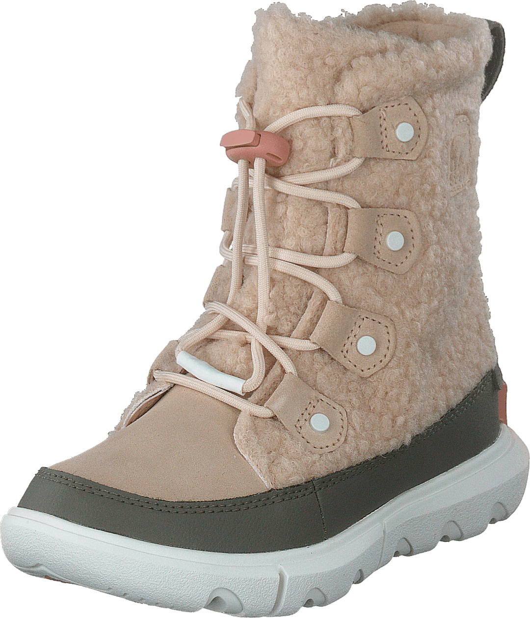 Youth Sorel Explorer Cozy Nova Sand, Stone Green