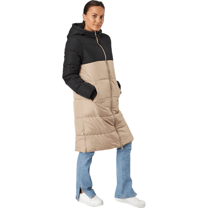 Giacca lunga Bee Blocked Puffer Argento Visone
