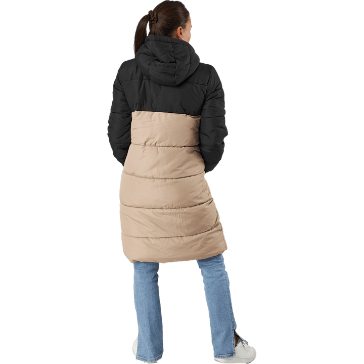 Giacca lunga Bee Blocked Puffer Argento Visone