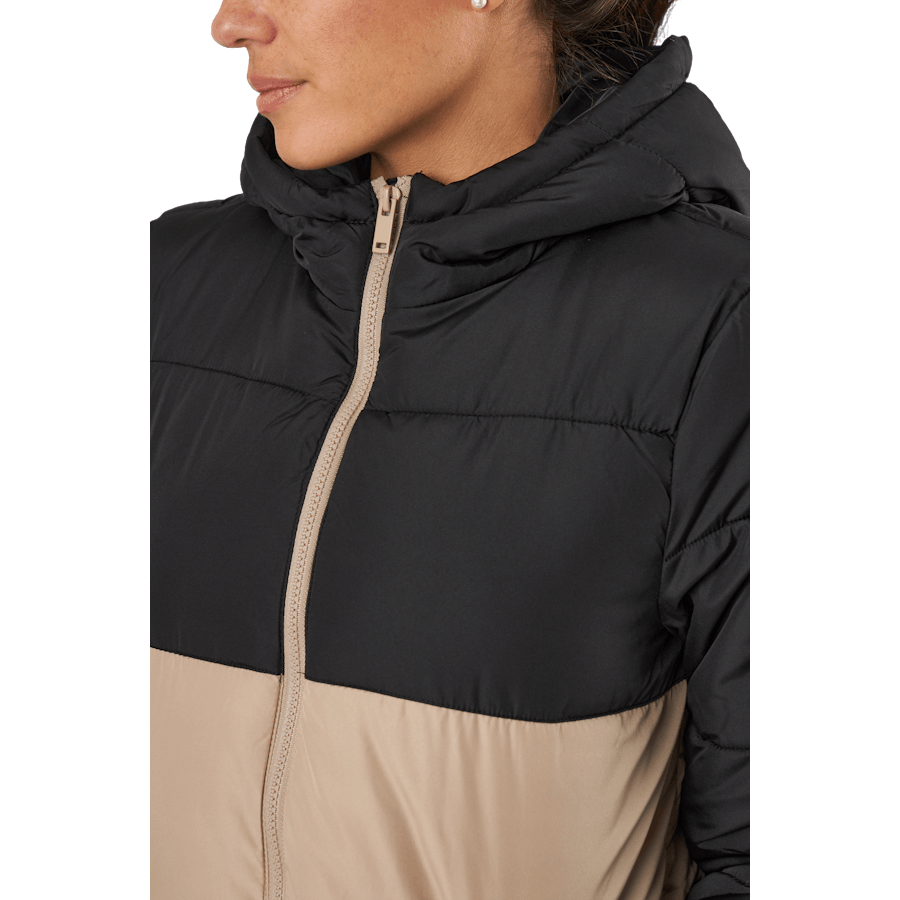 Giacca lunga Bee Blocked Puffer Argento Visone