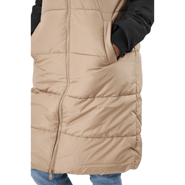 Giacca lunga Bee Blocked Puffer Argento Visone