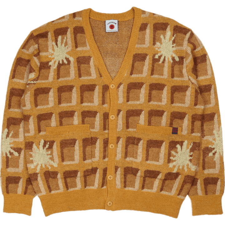 Waffle Cardigan Waffle Print