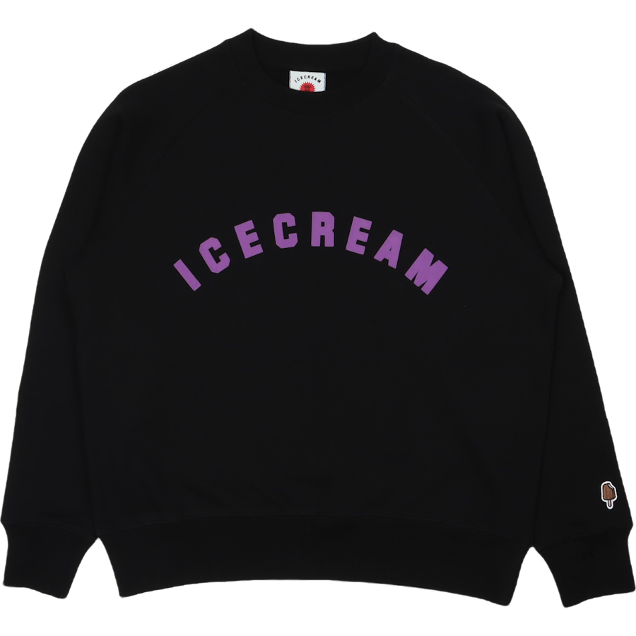 Flock Print Crewneck Svart