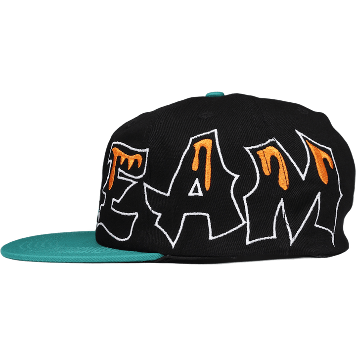 Team Eu 6 Panel Flat Peak Cap Black