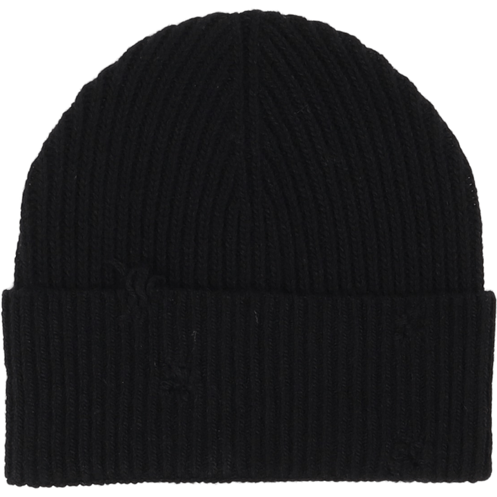 Distressed Beanie Schwarz