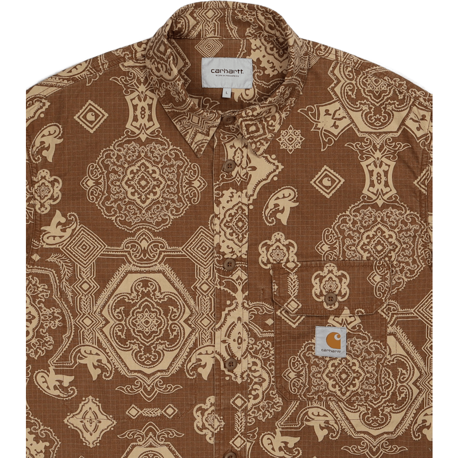 L/s Verse Shirt Verse Print, Hamilton Brown