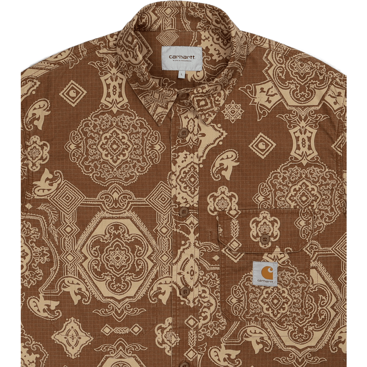 L/s Verse Shirt Verse Print, Hamilton Brown